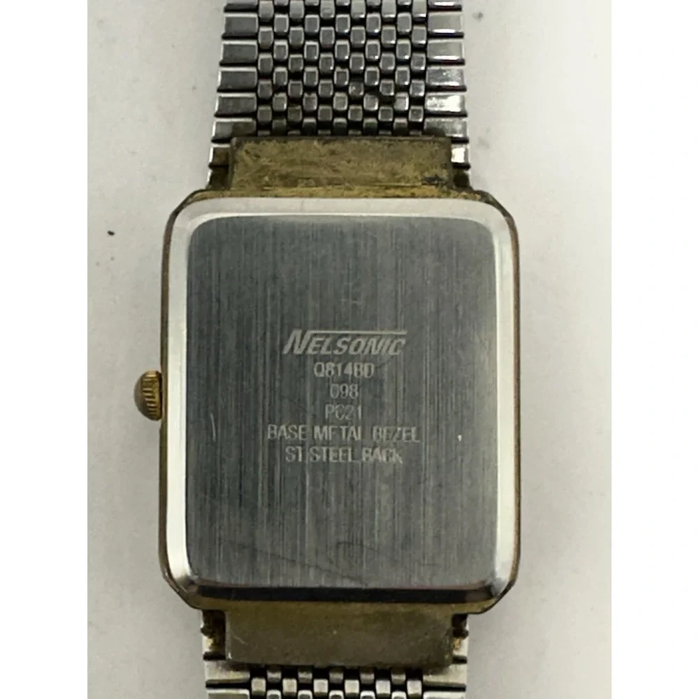 Nelsonic Diamond Vintage Tank Watch New‎ Battery 24MM 8